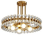 Люстра круглая золотистая с прозрачными стеклянными плафонами в форме шара Crystal Kaleidoscope варинант исполнения - 1 | Loft Concept в Перми