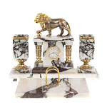 Настольный письменный набор из мрамора с декором в виде льва в подарочной упаковке Marble Accessory варинант исполнения - 1 | Loft Concept в Перми