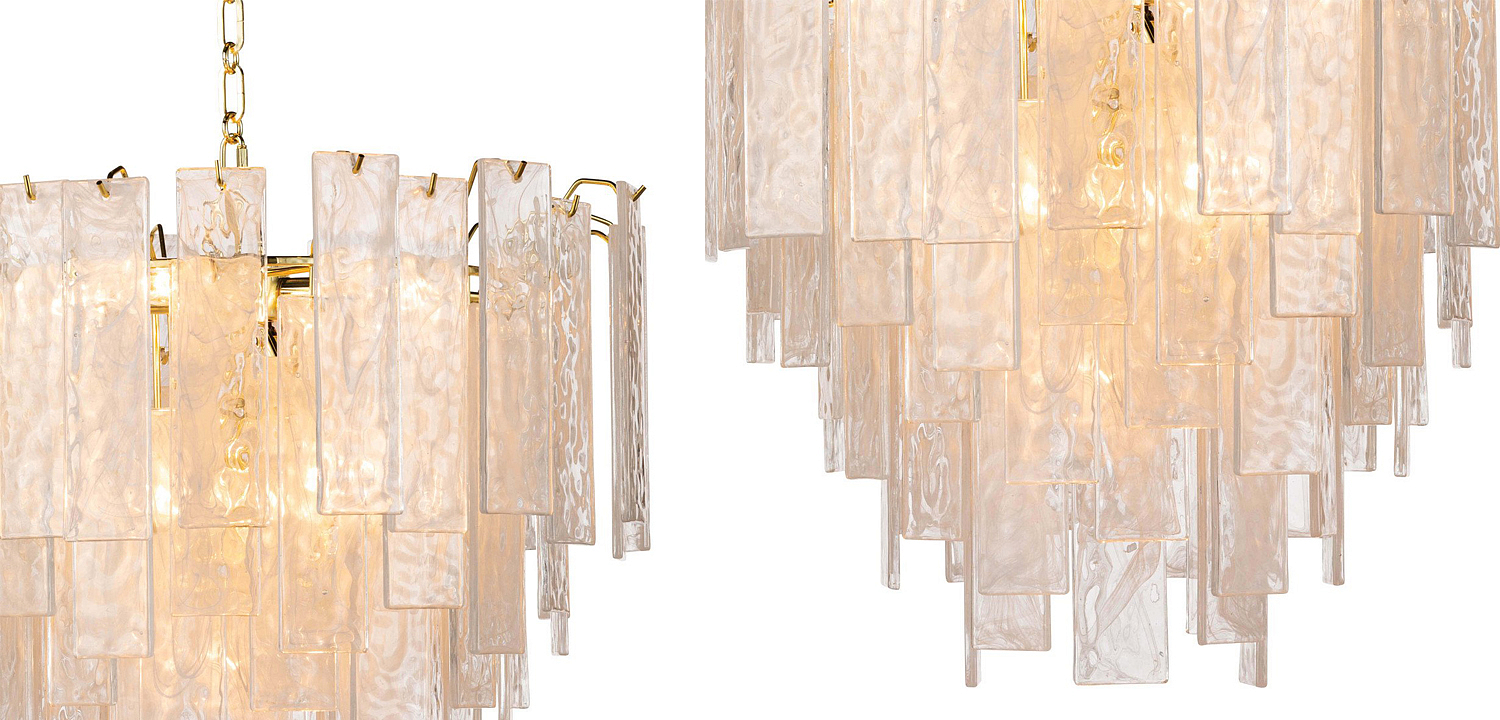 Люстра Textured Glass Chandelier Rectangular Pendants Люстра Textured Glass Chandelier Rectangular Pendants - Loft-Concept в Перми