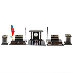 Настольный письменный набор с часами из природного камня обсидиана Team leader варинант исполнения - 1 | Loft Concept в Перми