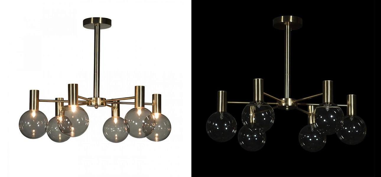Люстра с дымчатым стеклом Smoke Glass GOLD Люстра с дымчатым стеклом Smoke Glass GOLD - Loft-Concept в Перми
