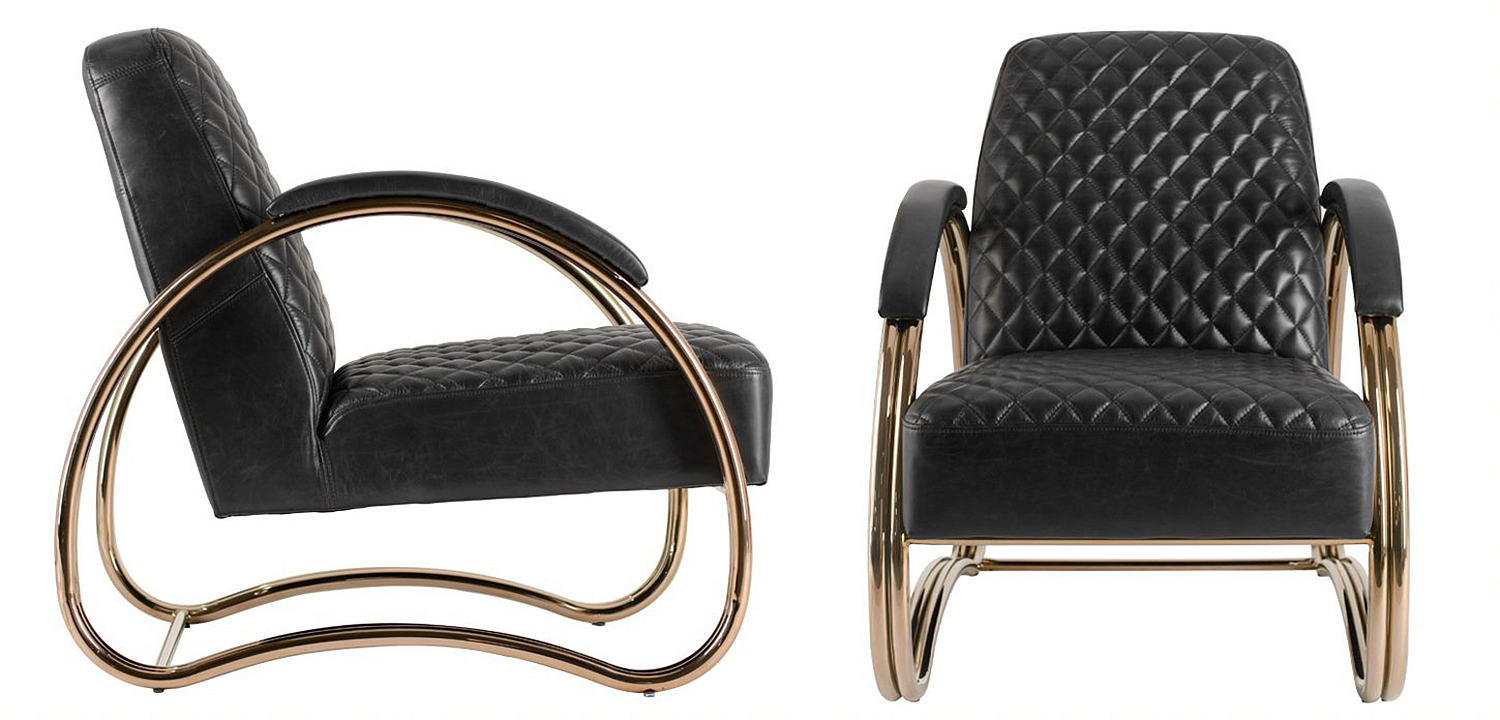 Кресло Hodges Armchair black leather Кресло Hodges Armchair black leather - Loft-Concept в Перми