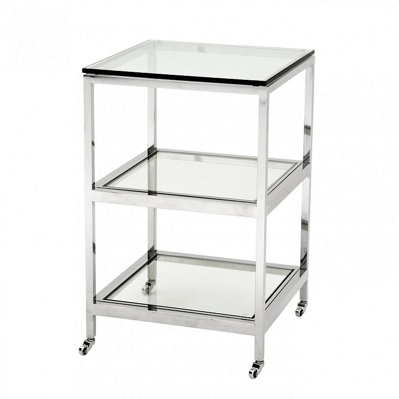 Приставной стол Eichholtz Side Table Hutton Нержавеющая сталь Прозрачное Стекло Приставной стол Eichholtz Side Table Hutton Нержавеющая сталь Прозрачное Стекло в Перми | Loft Concept