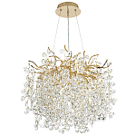 Люстра с хрустальными подвесками на металлических ветках Fairytree Light Gold Chandelier 10 варинант исполнения - 2 | Loft Concept в Перми