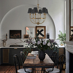 Бра с металлическим основанием бронзового цвета и 2-мя черными конусовидными абажурами Dignity варинант исполнения - 5 | Loft Concept в Перми