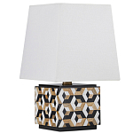 Настольная лампа с фигурным узором и трапециевидным абажуром Сonundrum варинант исполнения - 3 | Loft Concept в Перми