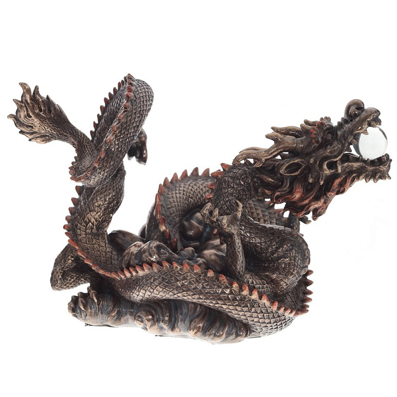 Декоративная статуэтка Дракон Фуцанлун Fuzanglong Dragon Brown Statuette Коричневый в Перми | Loft Concept 