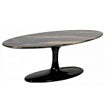 Стол журнальный овальный с столешницей из искусственного мрамора Alonso Gloss варинант исполнения - 2 | Loft Concept в Перми