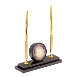 Часы настольные с двумя ручками из натурального камня Stone Clock варинант исполнения - 2 | Loft Concept в Перми