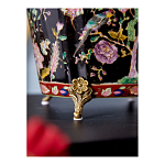 Кашпо из фарфора черная с цветочной росписью и бронзовой стрекозой Spring Garden варинант исполнения - 6 | Loft Concept в Перми