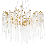 Люстра с хрустальными подвесками Frozen Drops Chandelier Gold 10 варинант исполнения - 1 | Loft Concept в Перми