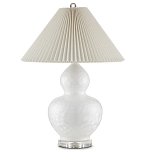 Настольная лампа фарфоровая с плиссированным конусовидным абажуром White Glaze варинант исполнения - 3 | Loft Concept в Перми