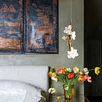 Люстра с белыми цветами на ветвистом каркасе Lure by PELLE варинант исполнения - 3 | Loft Concept в Перми