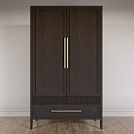 Шкаф платяной Primo с выдвижными ящиками шпон Темный орех варинант исполнения - 2 | Loft Concept в Перми