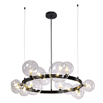 Люстра круглая подвесная с 15-ю прозрачными шарообразными плафонами из стекла Iona chandelier варинант исполнения - 7 | Loft Concept в Перми