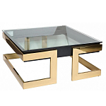 Стол журнальный квадратный с стеклянной столешницей Alonso Glass варинант исполнения - 2 | Loft Concept в Перми