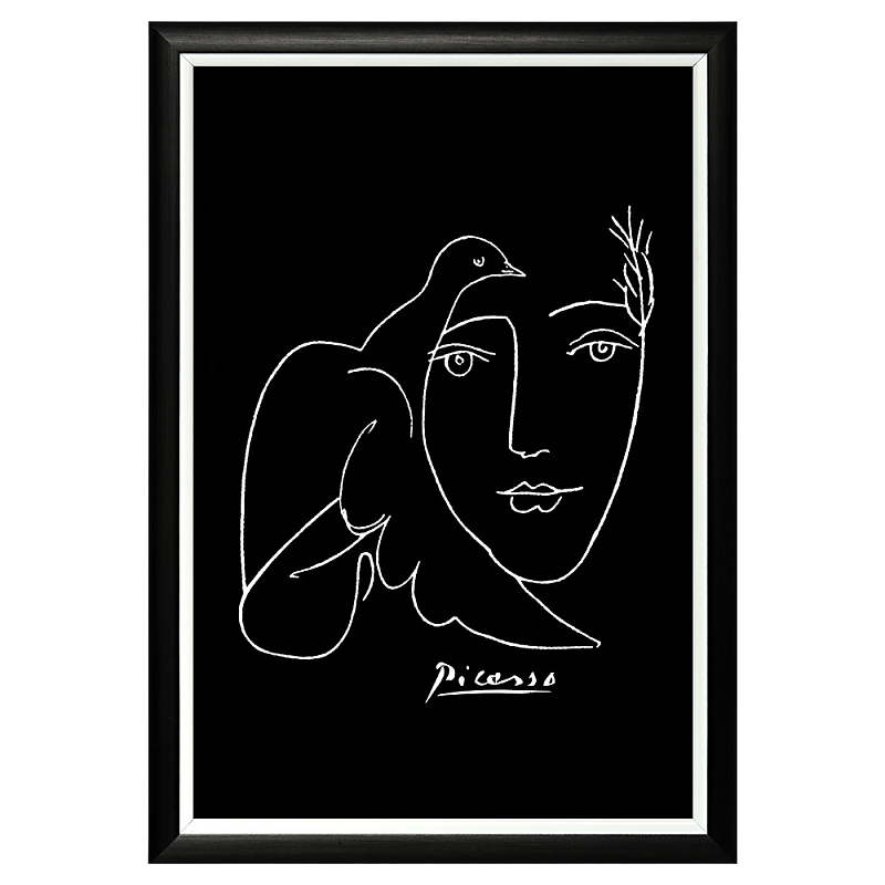Постер White Silhouette Dove Poster Черный Белый Постер White Silhouette Dove Poster Черный Белый в Перми | Loft Concept
