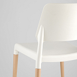Пластиковый стул на ножках из массива бука Ferret White варинант исполнения - 7 | Loft Concept в Перми