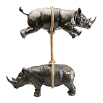 Декоративная статуя из стали Duo Rhinos варинант исполнения - 1 | Loft Concept в Перми