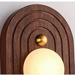 Настенный светильник с деревянным резным основанием Wood Wall Lamp варинант исполнения - 1 | Loft Concept в Перми