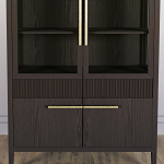 Витрина Primo со стеклянными фасадами и буфетом шпон Темный орех варинант исполнения - 6 | Loft Concept в Перми