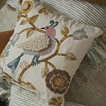 Чехол на подушку с кисточками и вышивкой птиц Ethnic mix Birds Square варинант исполнения - 6 | Loft Concept в Перми
