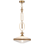 Подвесной светильник с плоским прозрачным плафоном и декоративной вставкой из текстурного камня Tectona  варинант исполнения - 3 | Loft Concept в Перми