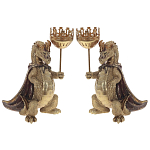 Подсвечник в виде дракона Dragon candlestick Green Gold Brown L or R варинант исполнения - 4 | Loft Concept в Перми
