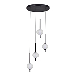 Люстра светодиодная каскадная с 4-мя сферическими стеклянными плафонами Splatter варинант исполнения - 3 | Loft Concept в Перми