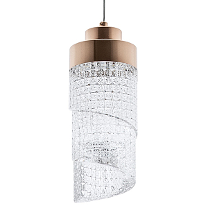 Подвесной светильник со спиралевидным плафоном из акрила Spiral Acrylic Gold Hanging Lamp