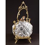 Конфетница с бронзовой ручкой и фарфоровой птичкой на крышке Eden Garden варинант исполнения - 5 | Loft Concept в Перми