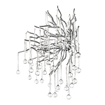 Бра с лучеобразным основанием и подвесками из прозрачного стекла в виде длинных капель Droplet Chandelier варинант исполнения - 11 | Loft Concept в Перми