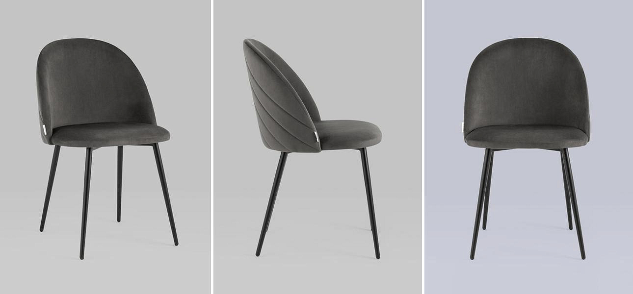 Стул Серый Велюр Miruna Leaf Chair Стул Серый Велюр Miruna Leaf Chair - Loft-Concept в Перми