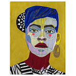 Картина с вышивкой Портрет wall panel People with the yellow ear 1 варинант исполнения - 2 | Loft Concept в Перми