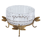 Чаша из прозрачного стекла на бронзовых ножках в виде стрекоз Eden Garden варинант исполнения - 1 | Loft Concept в Перми