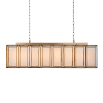 Люстра прямоугольная с каркасом золотого цвета Soft Glow Lamps варинант исполнения - 1 | Loft Concept в Перми