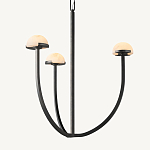 Люстрас 3-мя мраморными плафонами в форме купола Light Warm Light варинант исполнения - 2 | Loft Concept в Перми