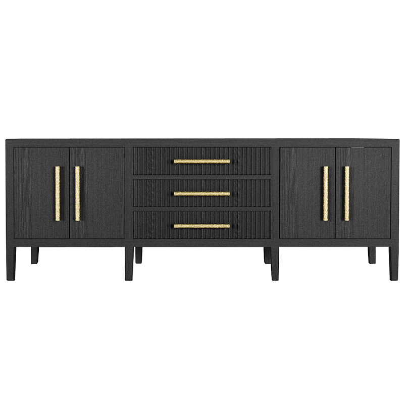 Большая VT-тумба Primo шпон Черный дуб Черный Золотой в Перми | Loft Concept 