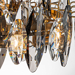 Люстра подвесная круглая с овальными подвесками из стекла дымчатого цвета Harlow Crystal Round варинант исполнения - 2 | Loft Concept в Перми