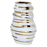 Ваза белая с рельефной поверхностью и золотыми полосами Vase Beehive варинант исполнения - 1 | Loft Concept в Перми