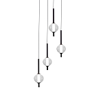 Люстра светодиодная каскадная с 4-мя сферическими стеклянными плафонами Splatter варинант исполнения - 2 | Loft Concept в Перми