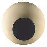 Бра круглое в сочетании золотистого и чёрного цвета Round Sconce Gold and Black варинант исполнения - 1 | Loft Concept в Перми