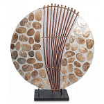 Настольная лампа из перламутра и дерева на подставке Indonesian Shell варинант исполнения - 2 | Loft Concept в Перми