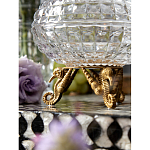 Конфетница прозрачная стеклянная на бронзовых ножках в виде морских коньков с крышкой в виде ракушки Eden Garden варинант исполнения - 5 | Loft Concept в Перми