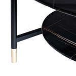 Стол журнальный круглый черный с полкой Inherence варинант исполнения - 5 | Loft Concept в Перми