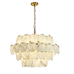 Люстра четырехъярусная с подвесками в форме дисков Cryptocrystalline Stone варинант исполнения - 3 | Loft Concept в Перми