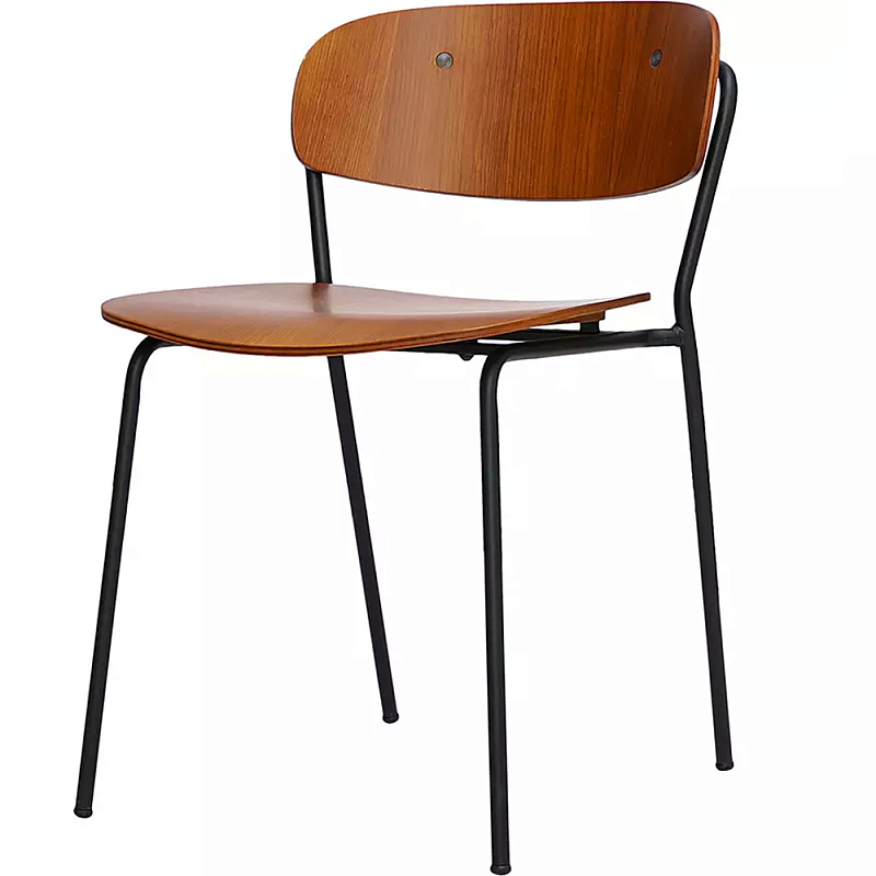Стул на железных ножках Chair Space Arrangement без подлокотников Орех Черный в Перми | Loft Concept 