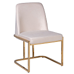 Стул обеденный велюровый кремовый с золотым каркасом Nobility варинант исполнения - 3 | Loft Concept в Перми