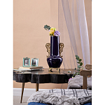 Ваза темно-синяя фарфоровая с бронзовыми ручками и ножками Eden Garden варинант исполнения - 6 | Loft Concept в Перми