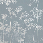 Обои ручная роспись Distant Bamboo Special Colourway on Azure Cobalt painted Xuan paper варинант исполнения - 1 | Loft Concept в Перми